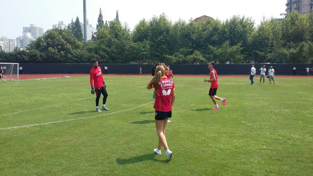 En el entrenamiento del Atlético de Madrid. (Foto: @LaLiga) 