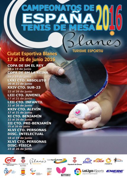 Cartel anunciador de los Campeonatos de España de Tenis de Mesa 2016.