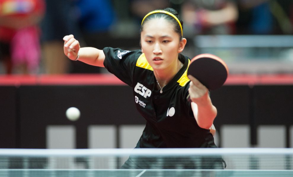 Sofía Xuan-Zhang en el Mundial de Tenis de Mesa en Dusseldorf
