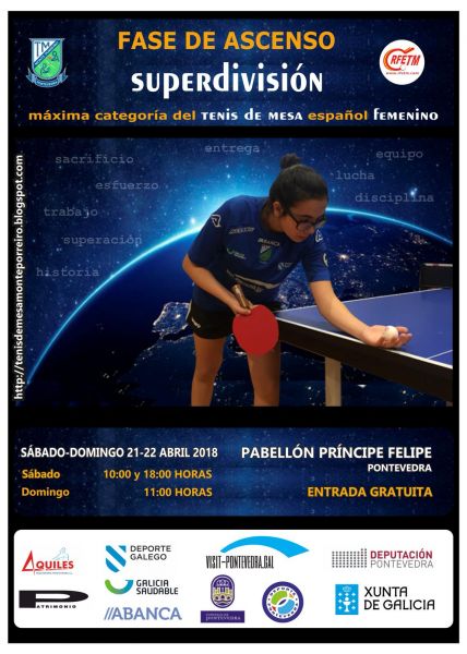 Cartel de la Fase de Ascenso a Superdivisión Femenina que se disputará en Pontevedra.