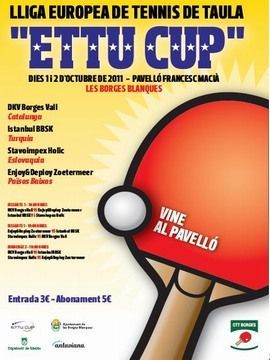 Cartel anunciador de la segunda ronda de la Ettu Cup en Les Borges Blanques.