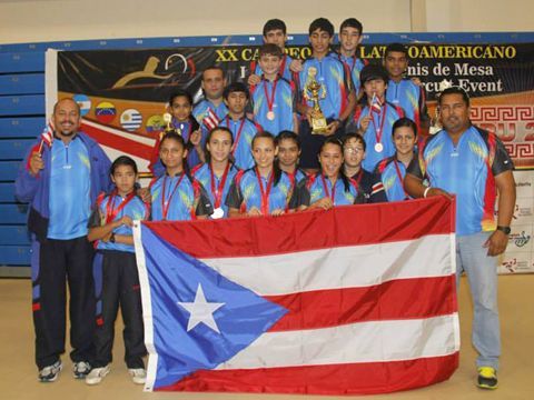 Delegación de Puerto Rico que alcanzó la segunda posición en la puntuación Global del Campeonato Latinoamericano