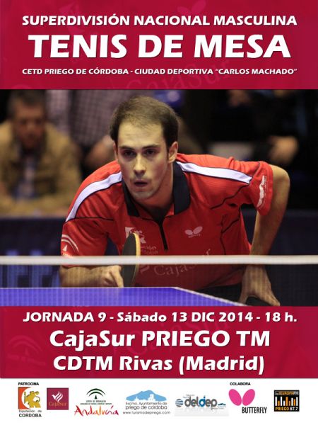 Cartel anunciador del partido entre el CajaSur y el CDTM Rivas que se disputa el sábado en Priego de Córdoba. (Club CajaSur Priego TM)
