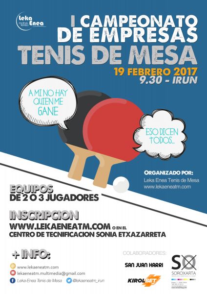 Cartel anunciador del I Torneo de Empresas en Irún.