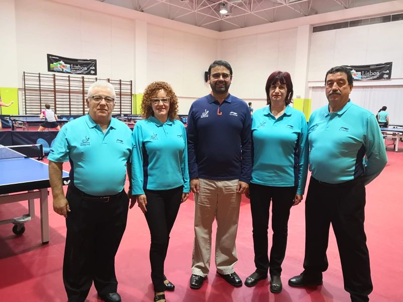 Delegación arbitral española en el Seamaster ITTF Challenge Plus de Portugal 2019